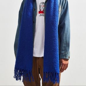 Oversized/overdyed blue fringe scarf/shawl  🧣